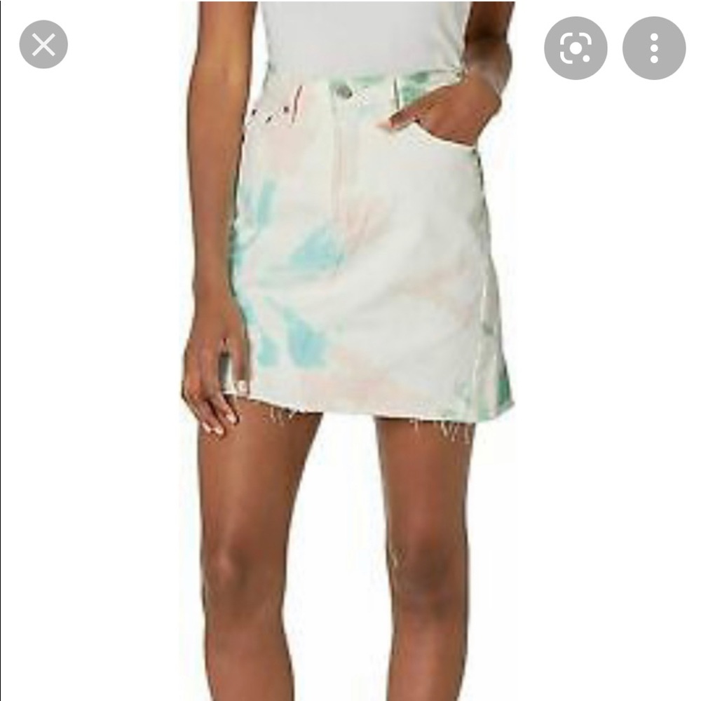 Levi’s tie dye high rise deconstructed skirt